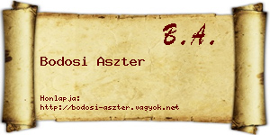Bodosi Aszter névjegykártya
